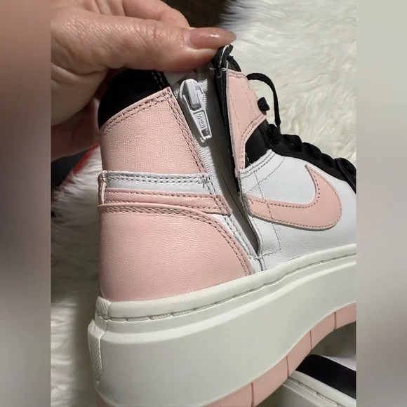 VALENTINE NIKE Womens Air Jordan 1 Elevate High Black in Atmosphere White Sail 8 - Picture 4 of 16